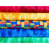 John Louden Brushstrokes, Playing Blocks Fat Quarters Fabric, Pack of 5